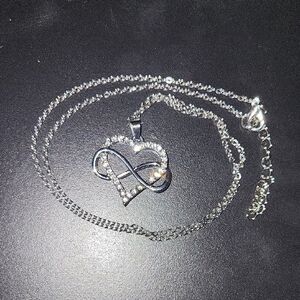 Dazzling Silver Infinity Heart Necklace